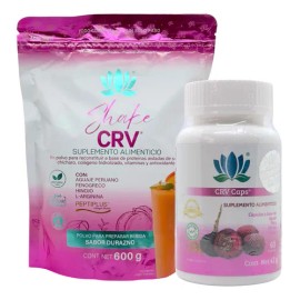 🍑 Pure Duo Curves CRV | 60 Cápsulas + Shake 600 g | Sabor Durazno | Suplemento Nutricional | Libre de Gluten y Lactosa