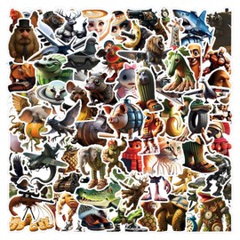 100PCS Italian Brainrot Animals Stickers for Kids, Tralalero Tralala Stickers for Water Bottles, Tung Tung Tung Sahur Sticker Pack Waterproof Vinyl for Laptop Phone Party Favors Decals
