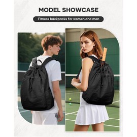 BJLFS Tennis Backpack, Tennis Bag, Unisex Tennis Backpack for Men and Women, Racket Bag, Backpack Bag for Tennis Badminton, Tennis Backpack, Sports Backpack, Sports Bag, Black