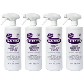 FOLEX 32 oz Instant Carpet Spot Remover Carpet Cleaner - Removes Pet Accidents, Grease, Red Wine and More (4 Pack)