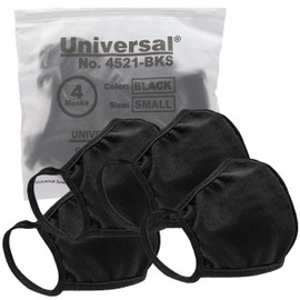 Universal 4521 Cloth Face Masks – 100% Cotton, 2 Layers, Washable (Medium (40 Masks), Black)