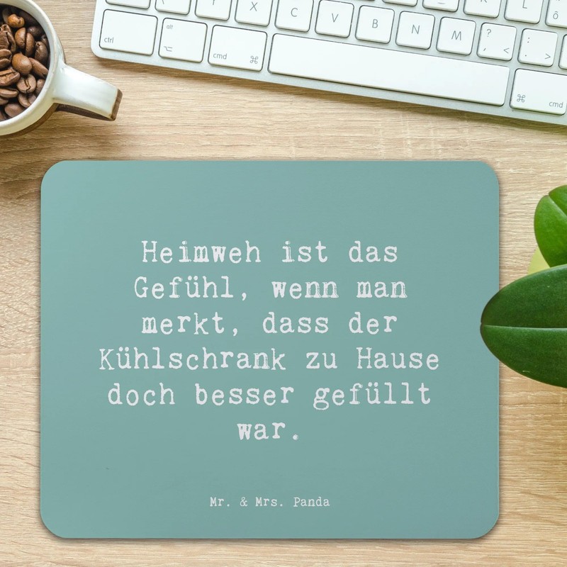 Mr. & Mrs. Panda Mauspad Spruch Heimweh Kühlschrank - Geschenk,