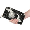 Qwalnely Moon Wallet PU Leather, Moon Purse Phone Money Credit