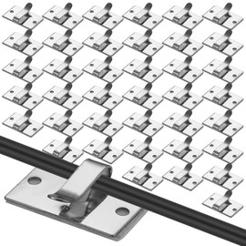 Blulu Christmas Clips for Outdoor String Lights, Metal Cable Clips with Adhesive Backing Wire Holders for Cords, Metal Outdoor Hooks for Indoor Outdoor String Lights Hanging(100 Pcs)