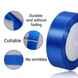 Gift Ribbon Blue 25 mm Wide, 23 Metres Satin Ribbons Royal Blue Fabric Ribbon Crafts, Wedding Decoration, Christmas, Hair Bows, Bouquets, Birthday and Gift Packaging