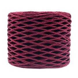 Mandala Crafts Burgundy Raffia Yarn for Crochet - Natural Ribbon Raffia Paper Yarn for Crafts - 200 Yds Natural Raffia String Raffia Straw Ribbon for Decoration
