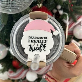 Dear Santa I really Tried Tumbler Topper - Style: 20/30 oz