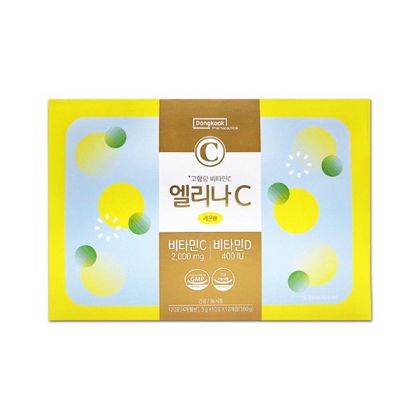 Dongkook Pharmaceutical Elina C 120 packets (4 month supply) Contains 2000mg of high-content vitamin C and 400iu of vitamin D / 동국제약 엘리나C 120포 (4개월분) 고함량 비타민C 2000mg, 비타민D 400iu 함유