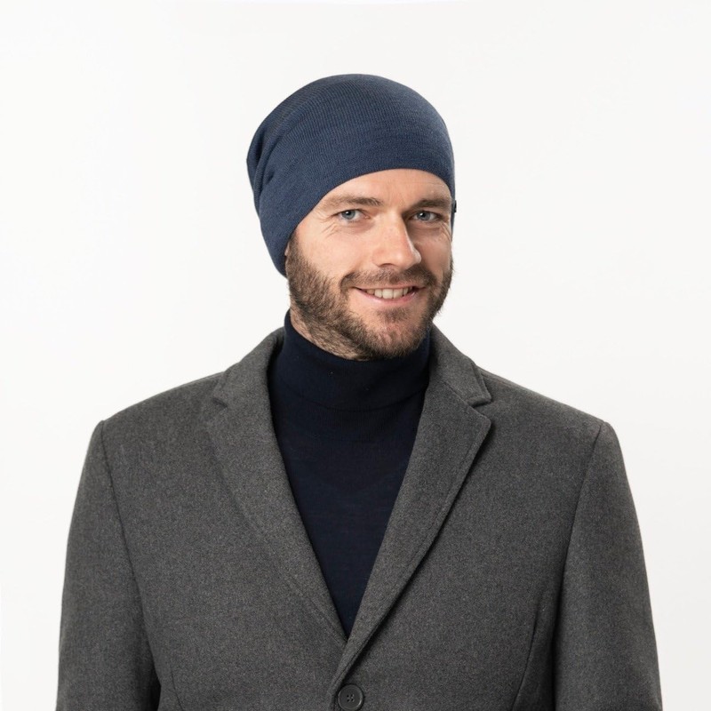 LIERYS Fine Merino Long Beanie Men/Women/Children (Length: 30 cm) -