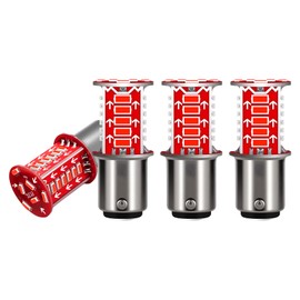 Rebvugr 4PCS Car 1157 LED Bulbs, Brake Light Bulb, Super Bright LED Backup Reverse Replacement Light Bulbs, Car Accessories 12V Flashing Strobe Blinking Brake Lights Fit for Trucks Motorcycles (Red)