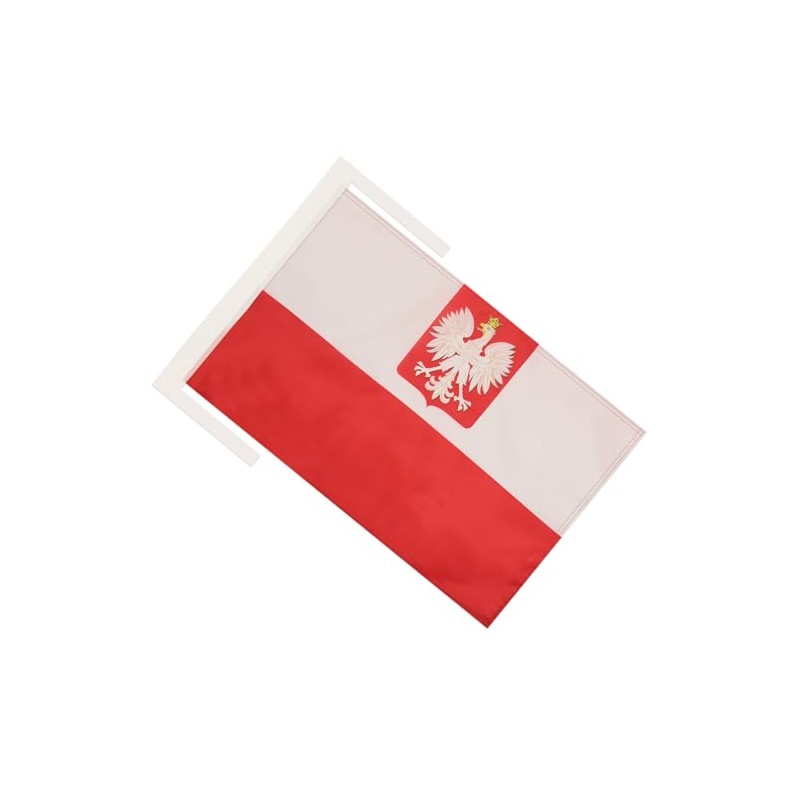 Poland with eagle Flag 18'' x 12'' cords - Polish