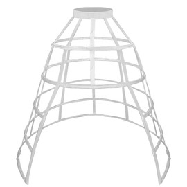 ARTYME KHZQQSY 5 Hoop Hollow Caged Petticoat Victorian Wedding Bridal Dress Skirt Support Women Cosplay Crinoline Underskirt (White)