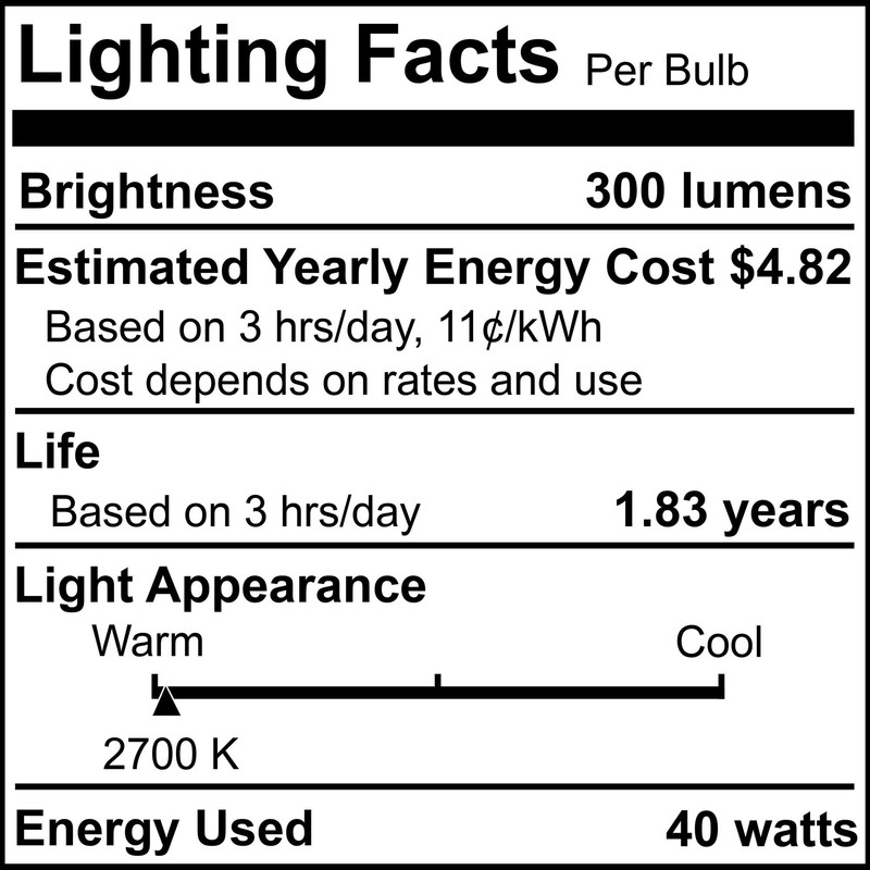 Bulbrite Incandescent B10 Medium Screw Base (E26) Light Bulb, 40