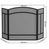 Fire Beauty Fireplace Screen 3 Panel Wrought Iron 48"(L) x