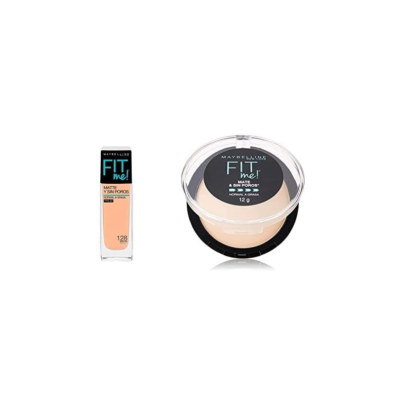 Maybelline Base de Maquillaje Fit Me Matte, 128 Warm Nude