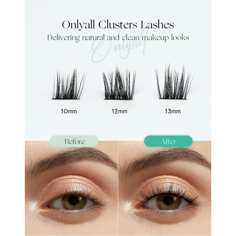 Eyelashes, Cat Eye Extensions, Cluster Lashes, Individual Eyelashes, Natural C-Curl