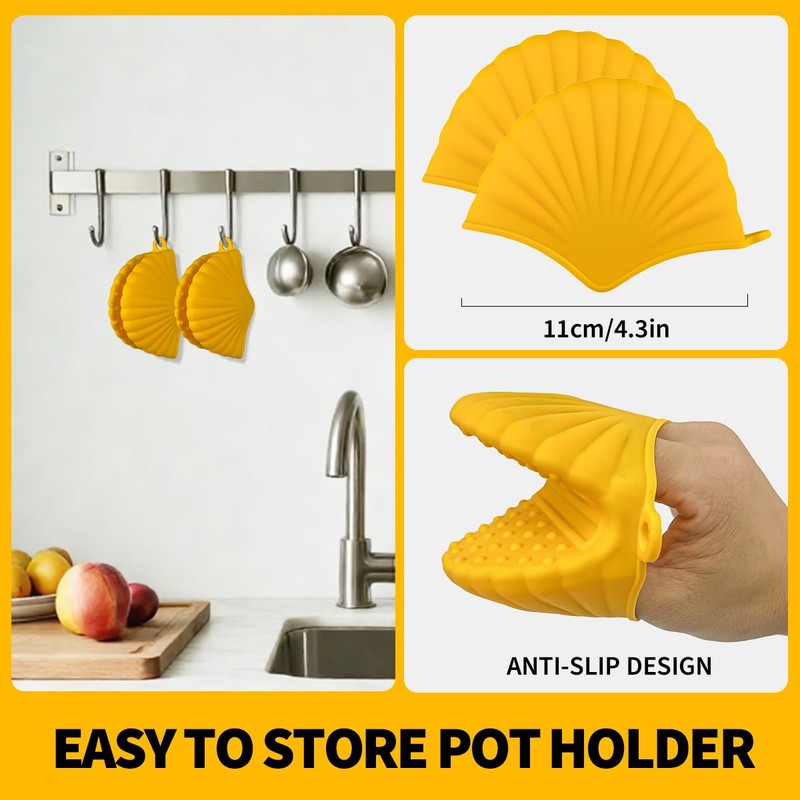 Silicone Shell Pot Holders - Cute Kitchen Gadgets for Funny