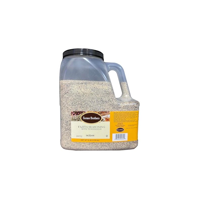 Farmer Brothers Fajita Seasoning (With Tenderizer), 9 LB Bottle
