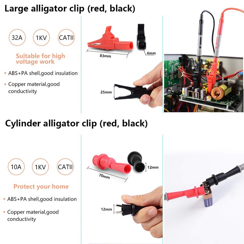 Digital Multimeter Test Lead Kit Professional Electronic Test Lead Accessory