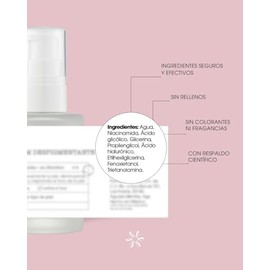 Sérum Facial Despigmentante con Ácido Glicólico 5% y Niacinamida 5%, 30 ml, Ilumina y Unifica el Tono, para Todo Tipo de Piel