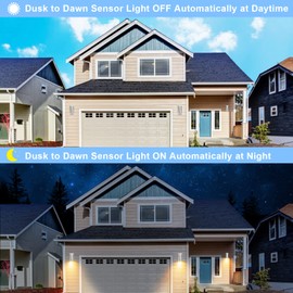 Allesgute Dusk Till Dawn Outdoor Wall Lights Mains Powered Stainless Steel Security Lighting with Sensor for Porch Front Door, 6000K GU10 Bulb Incl.