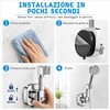 Dexpally 2 Pezzi Supporto Soffione Doccia Ventosa 360° Regolabile, Senza