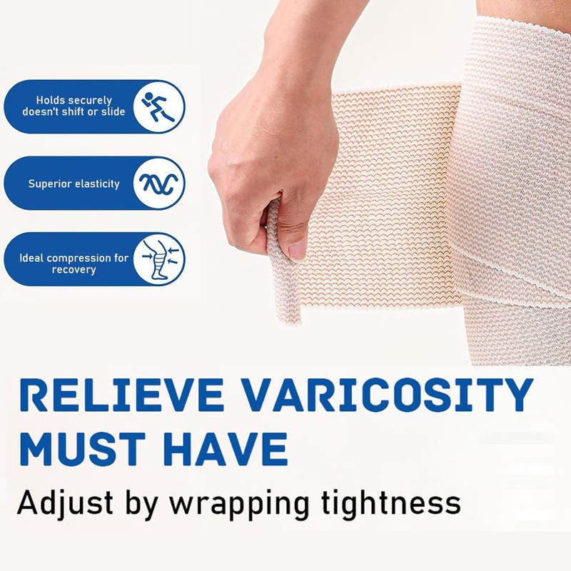 Benda elastica a compressione, 6 rotoli, bendaggio sportivo, bendaggio sportivo,