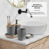 Clara Clark Bathroom Accessories Set - Grey Bathroom Set, Bathroom
