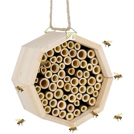 ANCLLO Handmade Natural Bamboo Bee Hive Mason Bee House Tubes for Solitary Native Bees