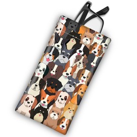 Mcapirivo Soft Sunglass Eyeglass Glasses Case,7X3.5inches, Portable Pu Leather Squeeze Top Sunglasses Holder Bag Pouch for Women Men Dogs