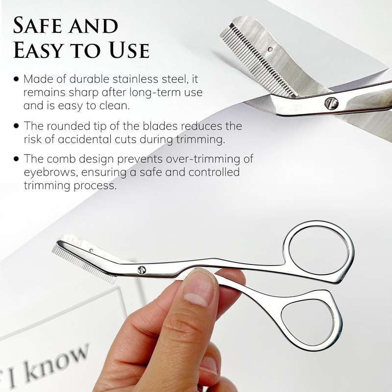 Precision Eyebrow Scissors with Comb – Eyebrow Trimmer for Men