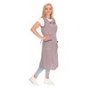 Zip Gown Striped House Dress Cotton Apron Cooking Apron, bordeaux