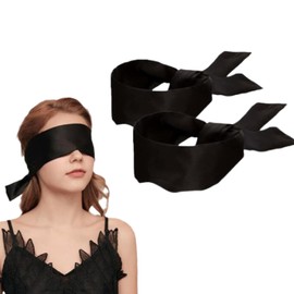 Lotbun schlafmaske satin augenbinde voll verdunkelnde augenmaske Schwarz zweiteilig Perfekt für Reisen, Flüge, kurze Nickerchen und sogar Rollenspiele