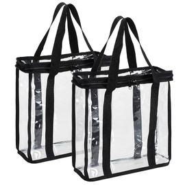 ATB-Foger 2 PCS Vinyl Record Storage Bags Clear Makeup Bag Cosmetics Organizer Bag Moistureproof with Zipper Waterproof Transparent Cosmetic Gags Handbag Travel Accessory, Clear, Fashion