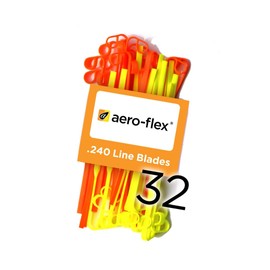 Aero-Flex® Premium Replacement Flexible Line Blades for Trimmers - Durable String Replacement - .240 Line Blades (32 Combo Pack)