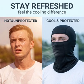 HAPZUR Passamontagna Moto Estivo 1Pz Lungo, Sottocasco Seta Ghiaccio Uomo Donna. Traspirante, Rinfrescante, Protezione UV & Anti-Sudore per Bici, Moto, Sport.