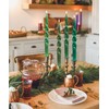 LPUSA Taper Candles Green Spiral Dinner Candles Wax Unscented Dinner
