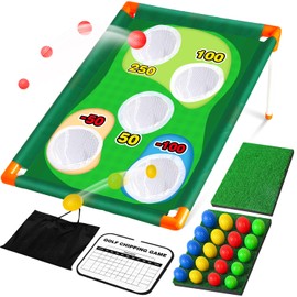 TOY Life Golf Cornhole Battle Chipping Golf Game for Backyard, Corn Hole Set, Masters Golf Party Decorations, Golf Training Equipment, Golf Gifts (NO Club Included) with Scorecard, Hitting Mat & Balls