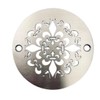 Designer Drains 4 Inch Round Shower Drain Cover, Fleur De Lis Design (Brushed Nickel)