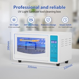 Rkazes Sterilizer Cabinet for Esthetician, 10L Tool Machine with Timer Setting, Disinfection Sterilizer Cabinet for Nail Tools Tableware Toys, Cabinet Box Use Home & Commercial, White