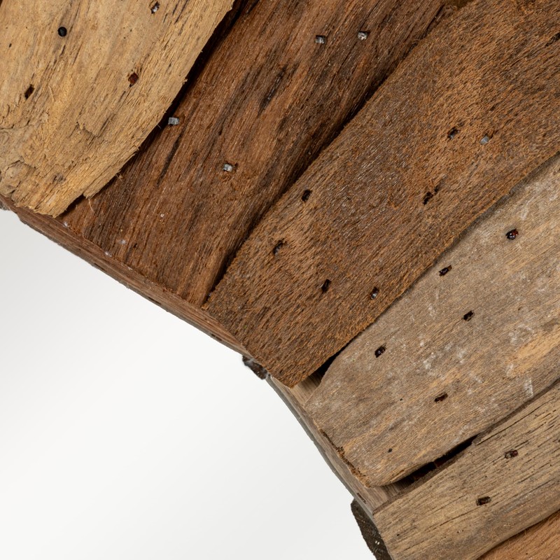 Creative Co-Op Round Layered Driftwood Framed Mirror, Natural