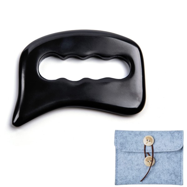 Allshow Bian Stone Gua Sha Tools-Massage Scraping Tool for Soft Tissue Mobilization, Physical Therapy for Back, Legs, Arms