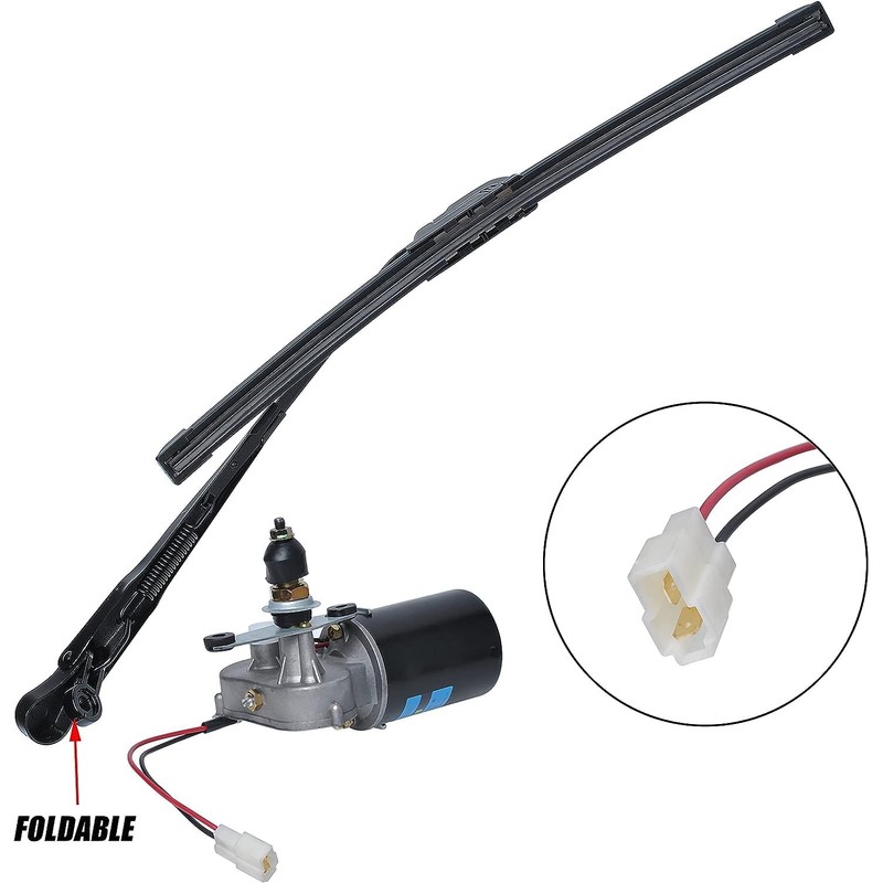 Universal UTV Windshield Wiper Kit, 2Pcs Electric 90 Degree 16"
