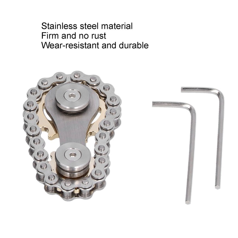 Stainless Steel Fidget Sprocket Toy Children Gears Linkage Bike Chain