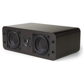 Micca OoO Slim Center Channel Speaker with 3-Inch Woofers and Silk Tweeter, Thin Design Under 4" Tall, for Desktop Stereo or Home Theater Surround Sound, Wall Mountable, Single, Dark Walnut