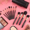 OMANIAC Makeup Brush Set Professional, 12 Pearlescent Wood Handle Makeup