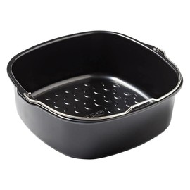 PYREX, Airfryer Metal, piatto da forno rotondo, 22 x 21 x 7,5 cm, cestino cottura con manico, acciaio al carbonio antiaderente, cottura omogenea, compatibile forno, congelatore e lavastoviglie