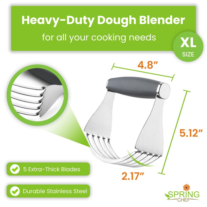 Spring Chef XL Stainless Steel Pastry Cutter Tool for Baking