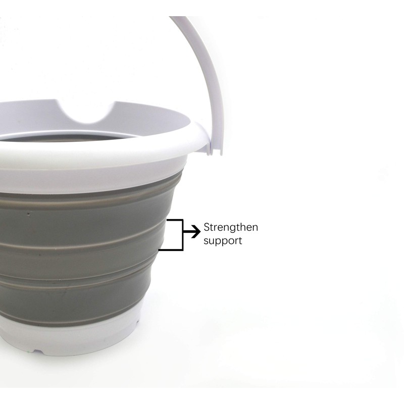 SAMMART 5L Collapsible Plastic Bucket - Foldable Round Tub -