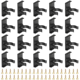 Pizsieat Pack of 20 Kitchen Skirting Board Clips, Kitchen Base Kick Board Clips, Robust Kitchen Pedestal Brackets, Pedestal Foot Clip with 40 Screws for Sofa, Table, Bed, Cabinets (Black)